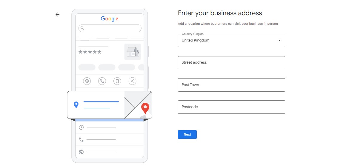 Enter your business address