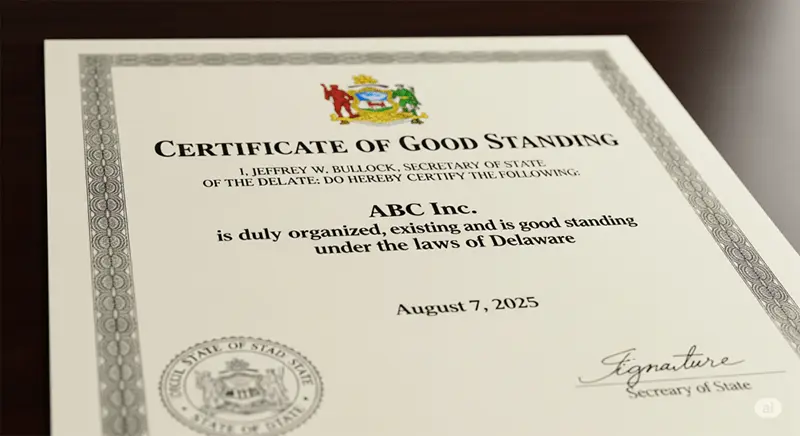 What is a certificate of good standing
