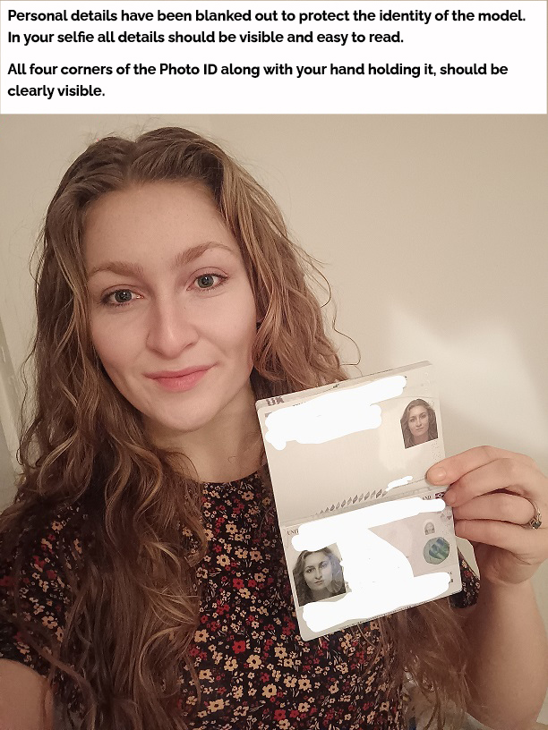 British girl Selfie holding passport